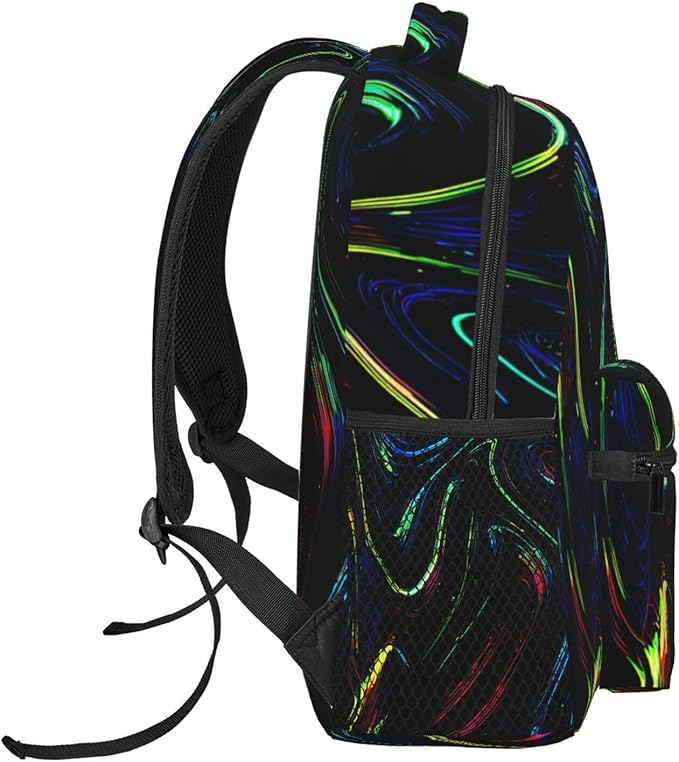 Lightweight Rucksacks for Climbing Outdoors Walking Cycling, Large Capacity Anti-Theft Multipurpose Carry On Bag, Abstract Color Pattern Camping Outdoor Backpack