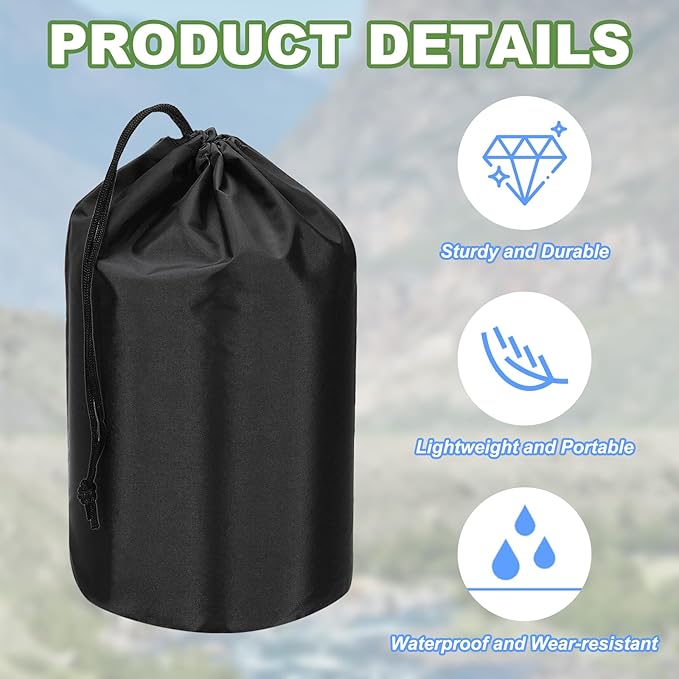 PATIKIL Stuff Sack, Waterproof Outdoor Storage Sack Portable Drawstring Dust Flap Bag Lightweight Sleeping Bag for Camping Hiking Travel