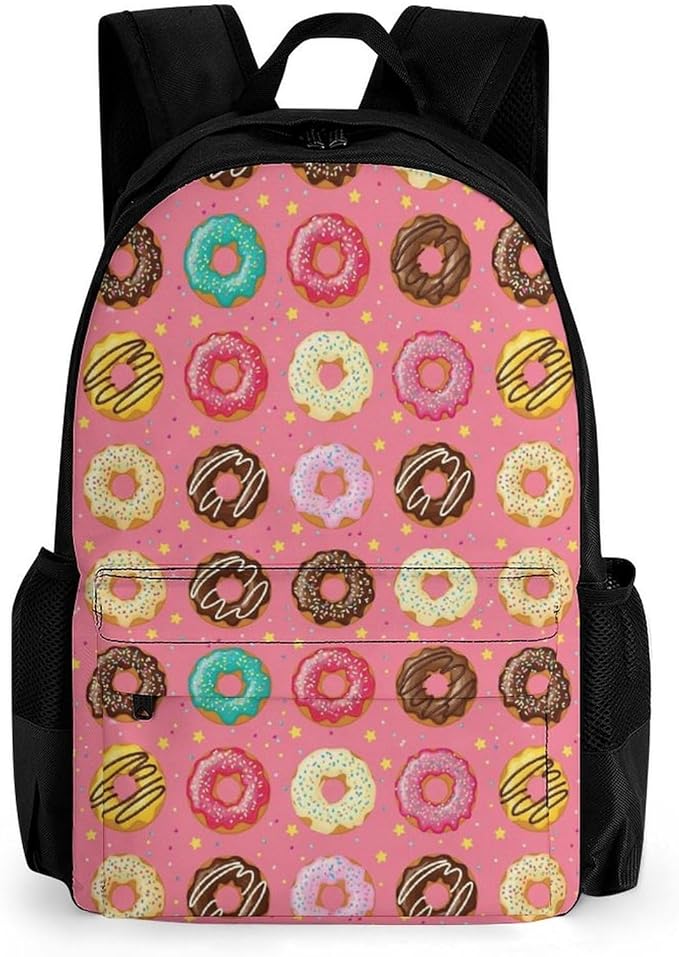Casual Daypack Cute Pink Doughnut Donut Trekking Travel Hiking with Climbing Shoulder Bag, Shoulder Book Bags