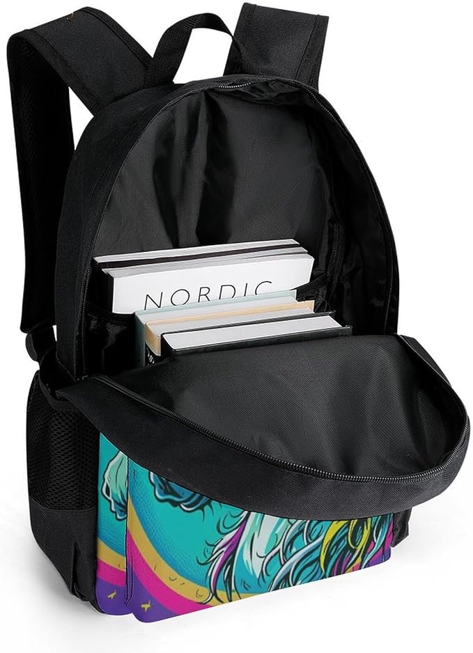 Backpack Polyester Multipurpose Anti-Theft Unicorn Zombie Shoulder Bag Big Capacity Gym Outdoor Hiking Backpack With Padded Straps