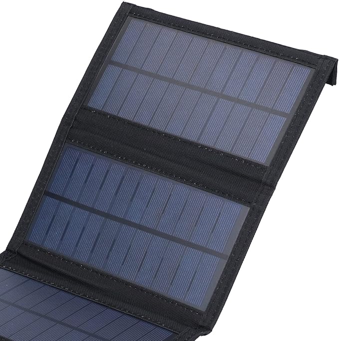 Backpack 20W USB Solar Panel - Foldable Portable Charger with Oxford Fabric, Intelligent Charging for Outdoor Devices (Black)
