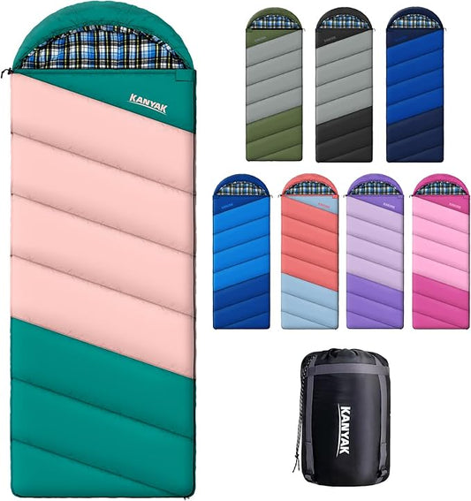 Cotton Flannel Liner Sleeping Bag for Adults Teens Kids, Cold Weather & Warm, 3 Seasons, Lightweight Compact Camping Essentials Equipment, Hiking, Outdoor, Travel