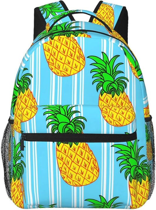 Backpack Polyester Multipurpose Anti-Theft Pineapple Pattern Shoulder Bag Big Capacity Gym Outdoor Hiking Backpack With Padded Straps