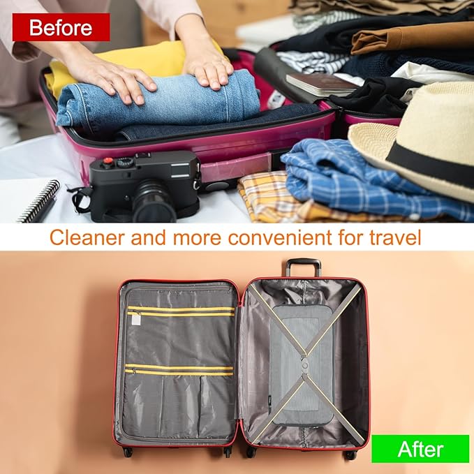 HARFINGTON Compression Packing Cube for Suitcases 26x12x13cm Lightweight Luggage Organizers Bag Travel Essentials Compression Bags for Carry on Suitcases, Grey