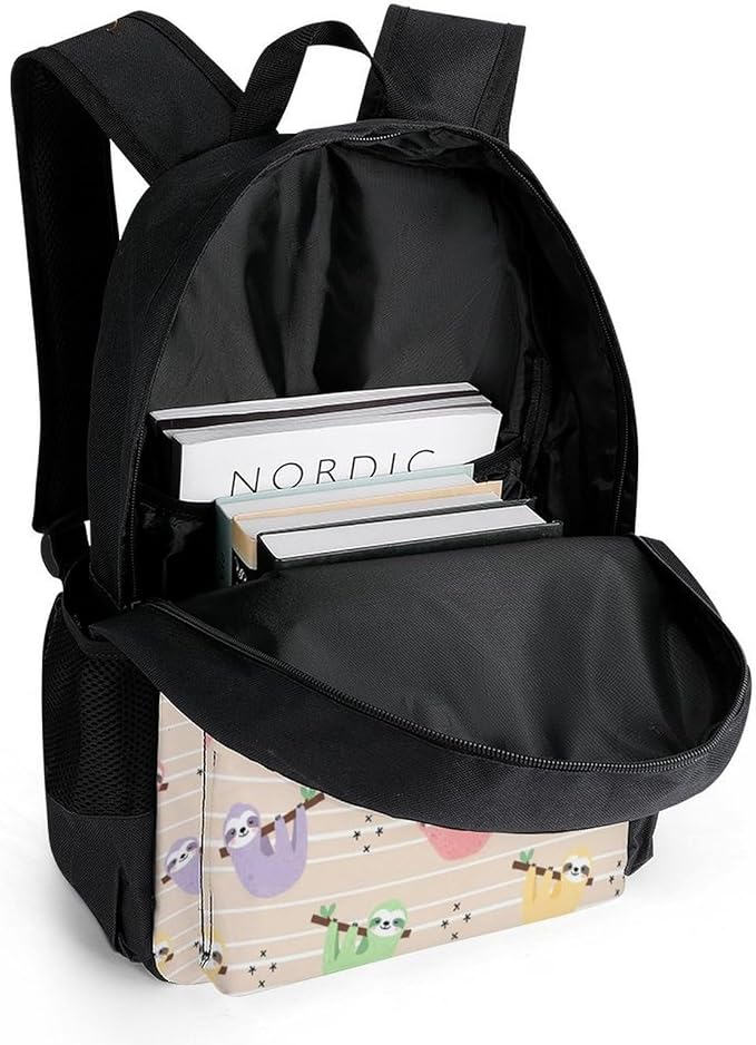 Rucksacks Lightweight Multipurpose Anti-Theft Sloth Animal Cute Shoulder Bag Big Capacity Traveling Camping Backpack With Side Pockets