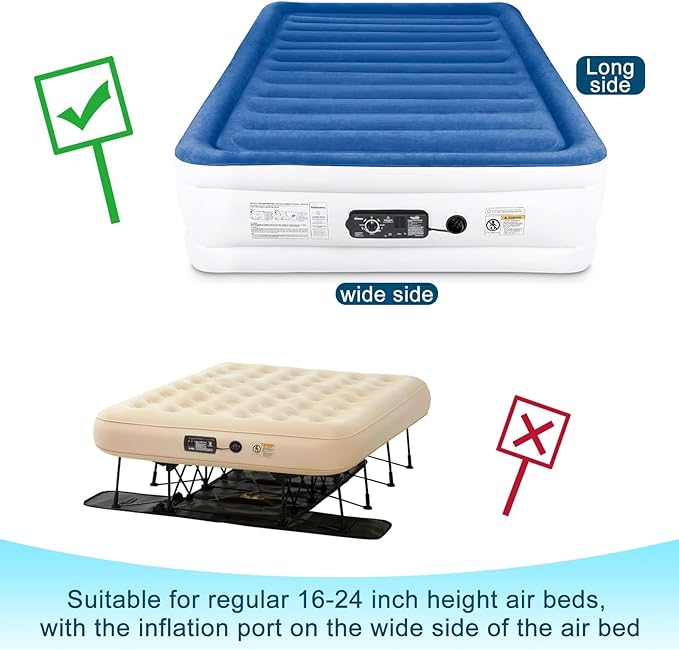 Twin Air Bed Mattress Pad with 15-24 Inch Deep Pockets - Waterproof Protector for Warm Sleep & Cold Air Insulation,Perfect for Camping, Guest Bed, Pets & Overnight Visitors-Gray