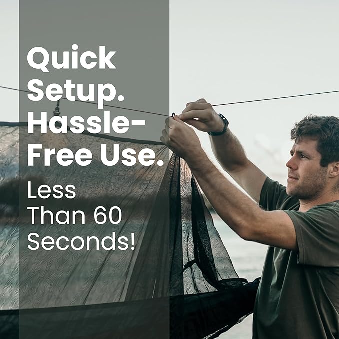 Nakie Portable Mosquito Net - Eco Conscious, Compact, Lightweight, Camping, Travel, Hiking, Hammock