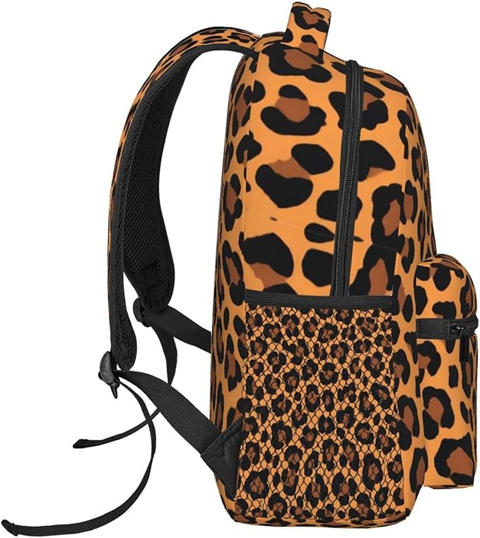 Lightweight Rucksacks for Climbing Outdoors Walking Cycling, Large Capacity Anti-Theft Multipurpose Carry On Bag, Brown Leopard Cheetah Art Camping Outdoor Backpack