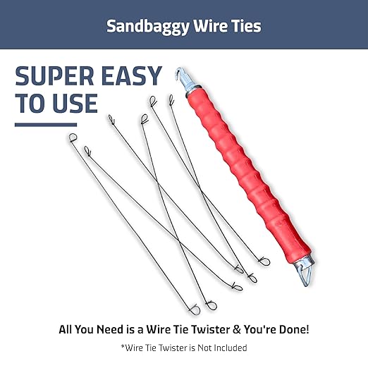 Sandbaggy Double Loop Rebar Wire Bar Ties | 16 Gauge | Made of Industrial Grade Wire | Great for Securing Rebar, Sandbags & More | Extra Long Length (18 Inch Length, Pack of 1000)