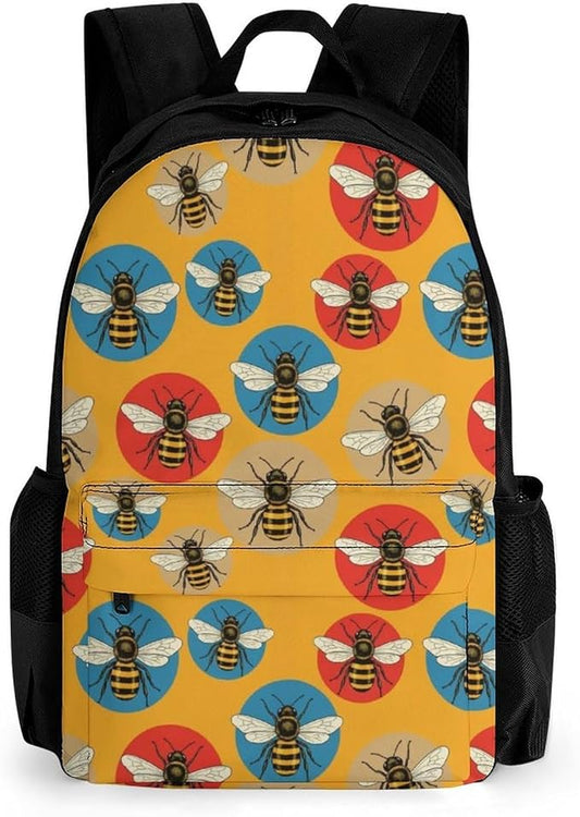 Stylish Outdoor Backpack Gym Bag with Large Capacity for College, Bee College Bookbag