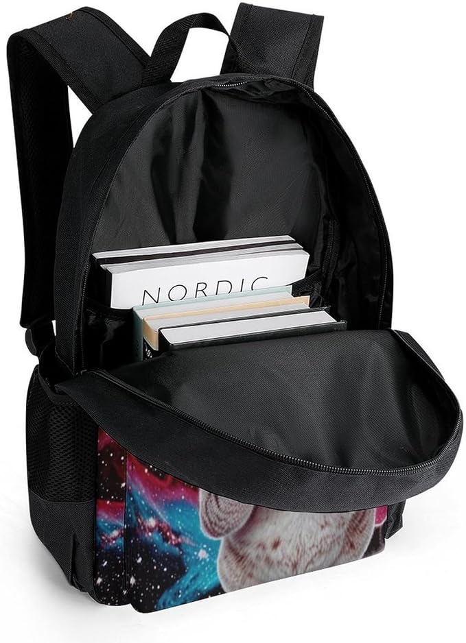 Supdreamc Lightweight Daypack Backpack for Trekking Work Running, Big Capacity Multipurpose Anti-Theft Bookbag, Galaxy Taco Cat Pizza Business Computer Bag
