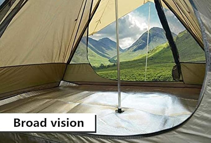 Camping Teepee Tent Yurt Tent with Screen 4 Season Double Layers Waterproof Anti-Windproof Tents for Outdoor Camping Hiking 3-4 Person