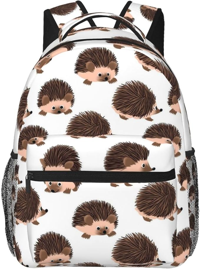 Lightweight Daypack for Camping Business Walking Cycling, Large Capacity Anti-Theft Multipurpose Bookbag, Cute Hedgehog Gym Outdoor Hiking Backpack