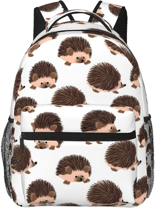Lightweight Daypack for Camping Business Walking Cycling, Large Capacity Anti-Theft Multipurpose Bookbag, Cute Hedgehog Gym Outdoor Hiking Backpack
