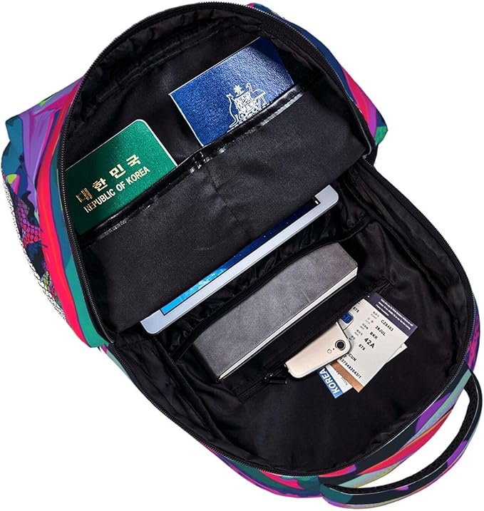 Men Women Lightweight Colorful Shark Art Casual Daypack Large Capacity Bookbag With Adjustable Shoulder Straps for Gym Business Bicycle