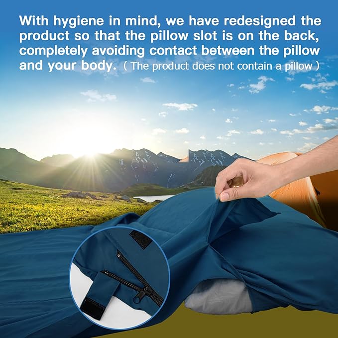 Sleeping Bag Liner, Travel Sheets & Adult Sleep Sack, Ultralight and Portable Summer Sleeping Bag - Ideal for Backpacking, Hotels and Hostels, Business Trips, Camping