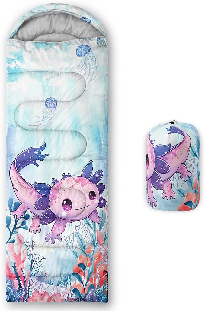 Sea Turtle Sleeping Bag for Kids Boys Girls,Ocean Themed Camping Gear,Waterproof Compact Sleeping Bag for Camping Backpacking Outdoor Hiking.