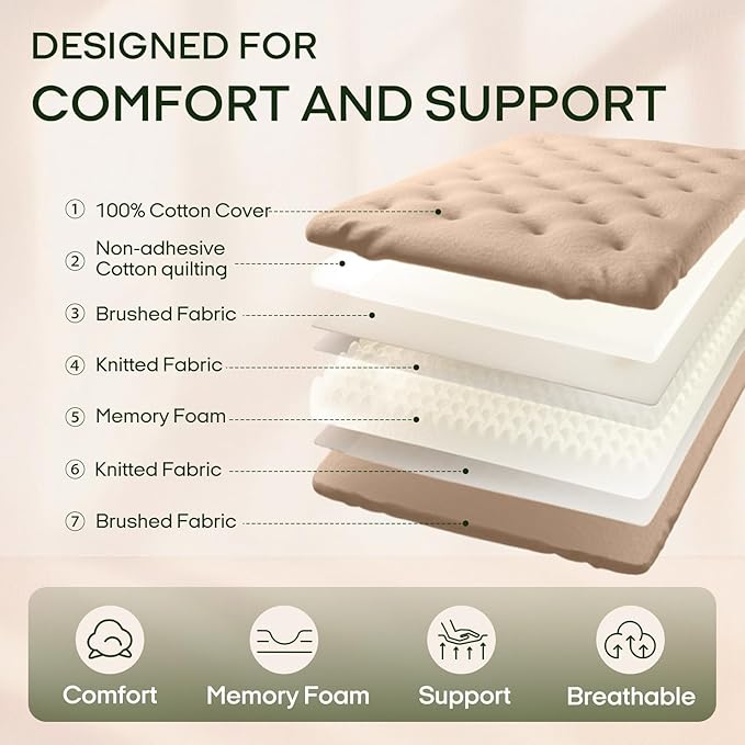 ZonLi Japanese Floor Futon Mattress King Size 76"x 80",100% Cotton Cover 6'' Thicken Tatami Mattress,Foldable Sleeping Pad,Portable Dormitory Tatami Mat,Roll Up Floor Lounger Bed for Adult (Khaki)