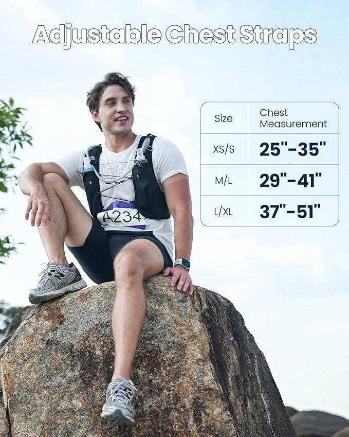 Running Vest for Women Men, USA Original Patent, Lightweight Adjustable Running Hydration Vest with 2L Water Bladder, Reflective Hydration Backpack for Marathon Hiking