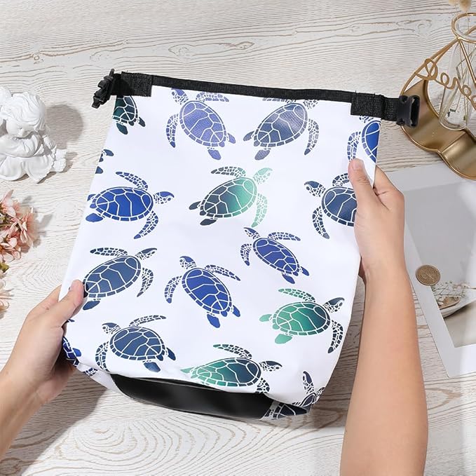 Floating Waterproof Dry Bag Backpack 5L Lightweight Sea Turtle Waterproof Backpack PVC Roll Top Dry Bag Sack for Kayaking Boating Camping Fishing Swimming Rafting Hiking Outdoor Activities