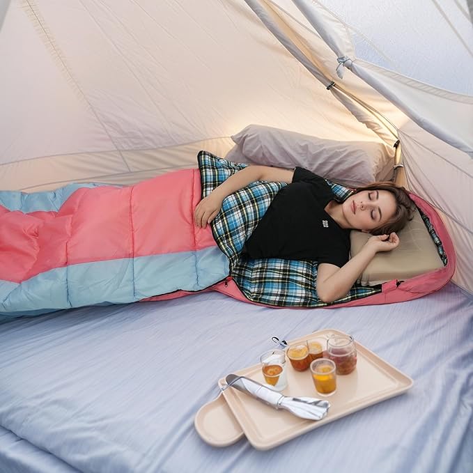 Cotton Flannel Liner Sleeping Bag for Adults Teens Kids, Cold Weather &Warm, 3 Seasons, Lightweight Compact Camping Essentials Equipment, Hiking, Outdoor, Travel
