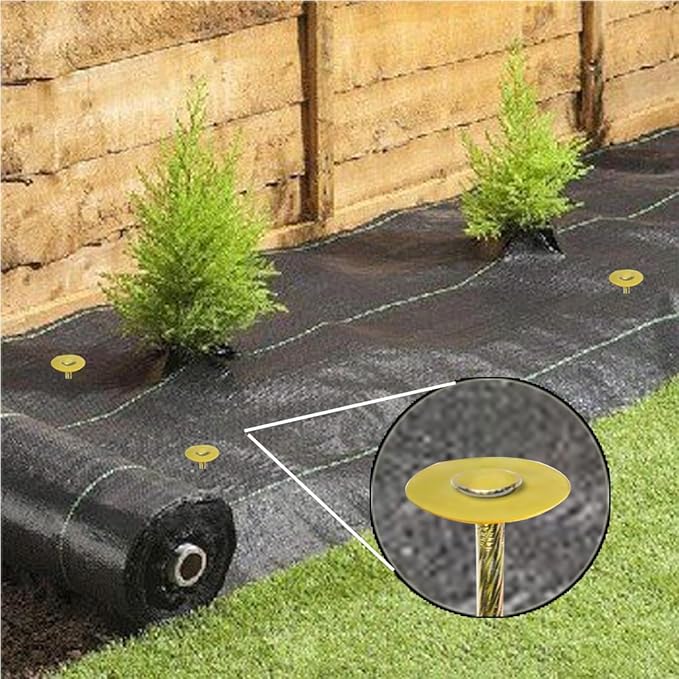 Synthetic Grass Landscape Landscape Anchoring Stakes Artificial Turf Stakes High Temperature Quenching Used for Garden Lawn Yard,Paver Edging,Weed Barrier,Artificial Turf 6" 40 Stakes 40 spacers