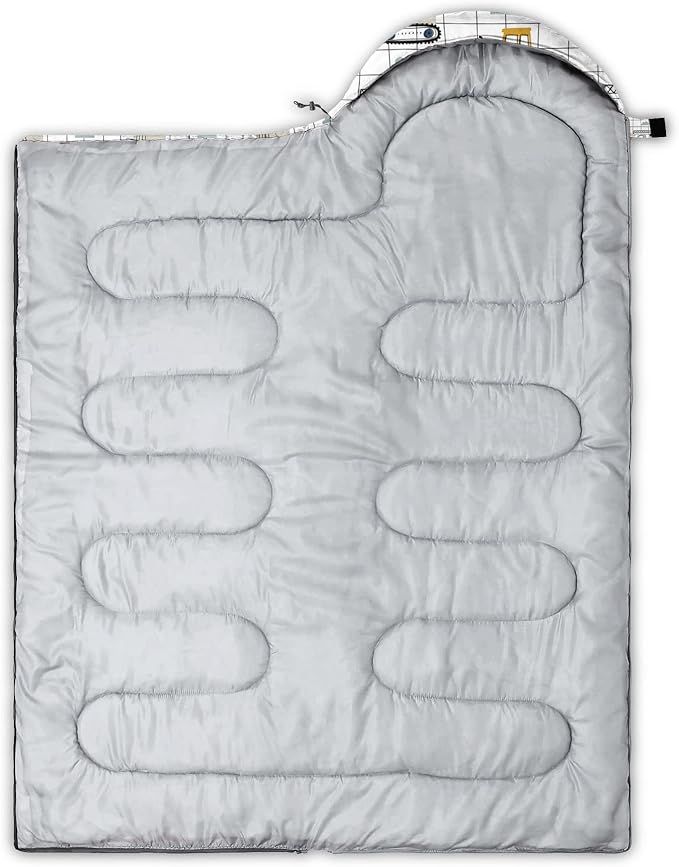 Kids Sleeping Bag for Boys Girls,Rocket Moon Print-Lightweight Warm Portable Outdoor Indoor-Waterproof Cold Weather Resistant Sleeping Bag for Camping Hiking