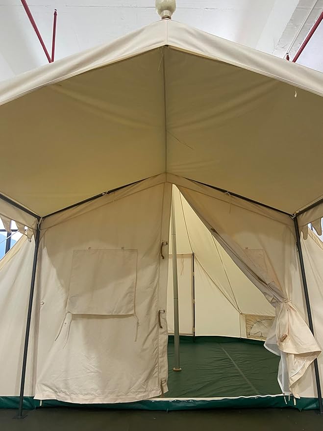 19.68 * 13.1ft Canvas Tent Bell Tent Glamping, 4 Seasons Yurt Tent for Camping, Heavy Cotton Canvas Tent for Family Camping, Outdoor Hunting, Bell Tent with 8.53ft*6.56ft Porch
