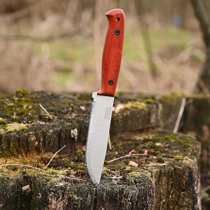 BPSKNIVES Flamebird Adventurer - Fixed-Blade Carbon Steel Bushcraft Knife with Leather Sheath - Outdoor Full Tang Utility Knives - Camping Knives - Survival Tactical Camp Knife