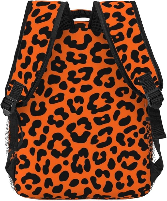 Daypack Anti-Theft Multipurpose Large Capacity Shoulder Bag, Animal Leopard Pattern Travel Hiking Camping Rucksack With Smooth Zippers
