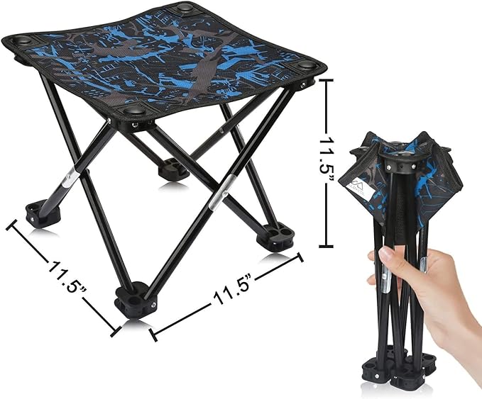 Folding Camping Stool Portable Chair Mini Foldable Stool for Adults Fishing Hiking Gardening and Beach with Carry Bag(Camouflage)