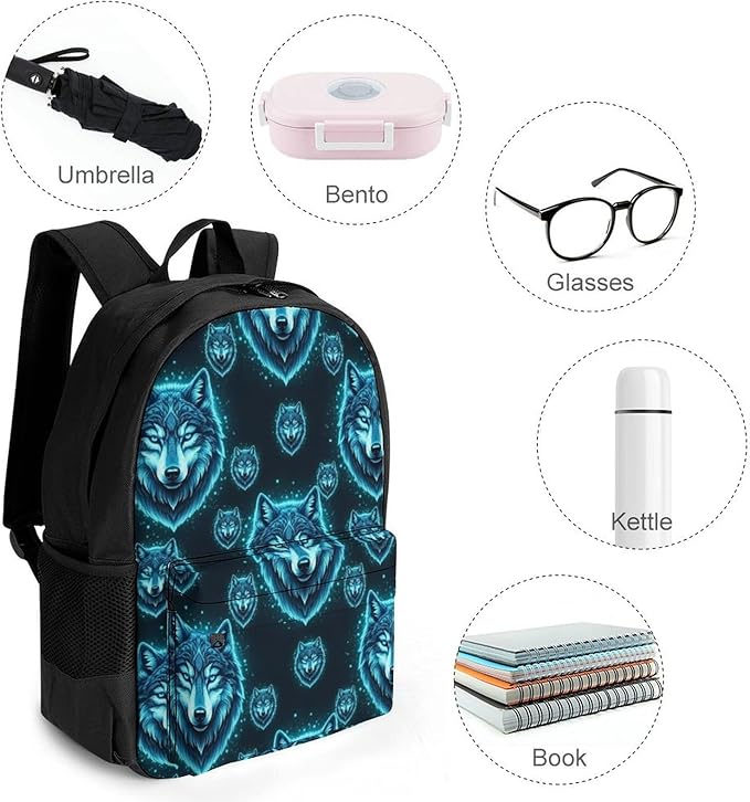 Convenient Anti-Theft Dual Shoulder Bag for Biking and Hiking Adventures, Blue Wolf, Travel Hiking Daypack