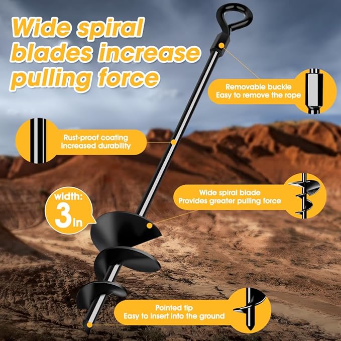 15in 8 Pack Ground Anchors with 1/8" Galvanized Cable Shed Anchor Kit, Trampoline Stakes Anchors High Wind – Ideal for Canopies, Sheds, Car Ports, Swing Sets Gazebo Greenhouse (15 in of 8 Pcs)