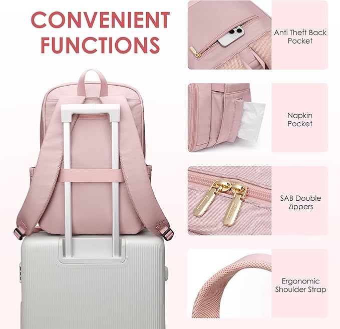 Lunch Backpack for Women Men, 16 Inch Laptop Backpack with Lunch Compartment, Water Resistant Lunchbox Back Pack Meal Prep Cooler Bags Insulated for Nurse Work Teacher Travel