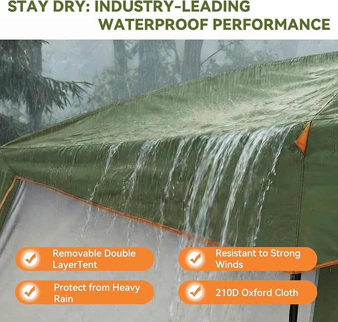 COBIZI 4-6-8-10 Person Camping Tent, Spacious Family Tents for Camping Ideal, Hiking, 3500mm Waterproof Double-Layer Windproof Tent for Hiking & Backpacking