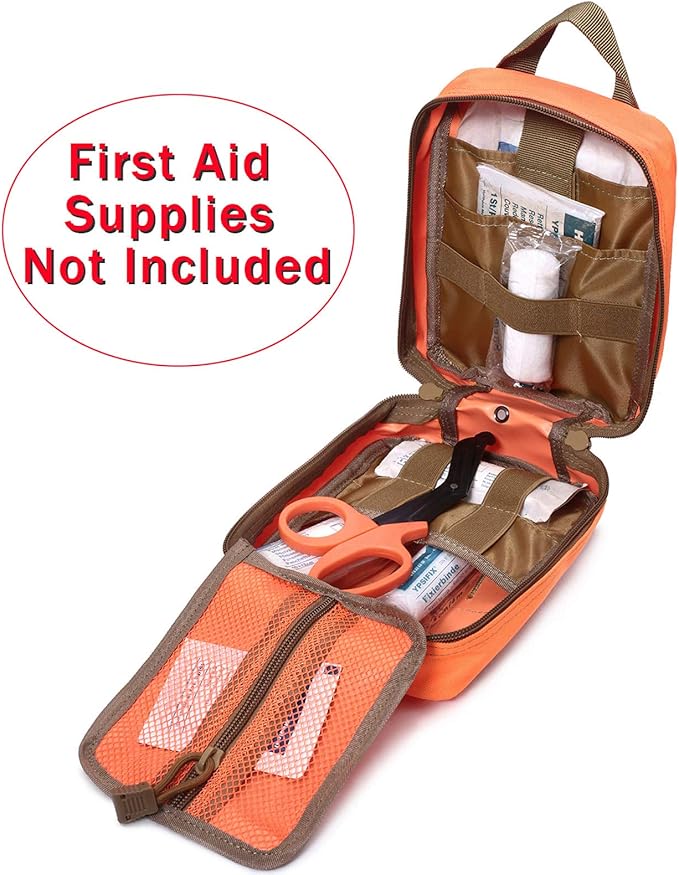 Molle Tactical Medical Pouch - Sturdy 600D Nylon Rip-Away EMT First Aid Bag (Bag Only)