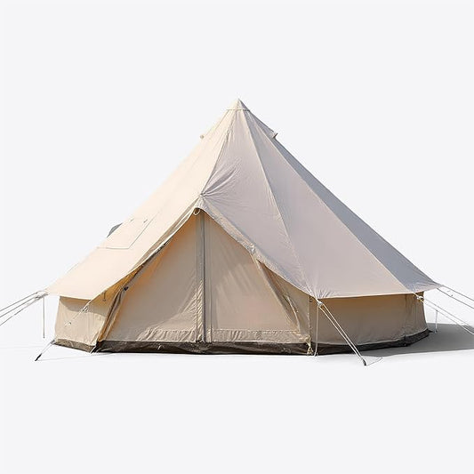 Trend Tents Standard Bell Tent – 200GSM Poly-Cotton Canvas, Stove Jack, Sewn-in Groundsheet, Galvanized Steel Poles, Waterproof & UV-Resistant, 3-Season, Available in 3M / 4M / 5M / 6M