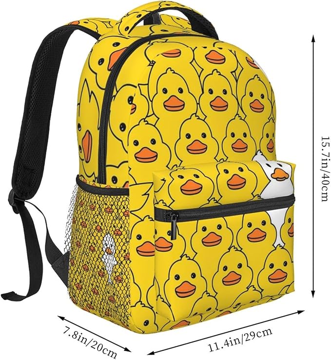 Rucksacks Lightweight Multipurpose Anti-Theft Yellow Flat Mouth Ducks Shoulder Bag Big Capacity Traveling Camping Backpack With Side Pockets