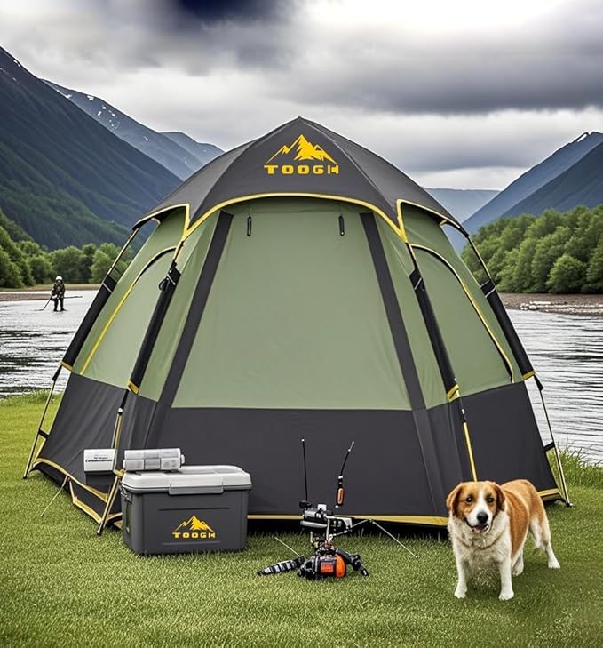 Camping Tent with Instant Setup, 2/3 Person Weatherproof Easy Quick Set Up in 60 Seconds with Rainfly Backpack Tent for Family Camping & Hiking, Upgraded Ventilation,Center Height 66-inch