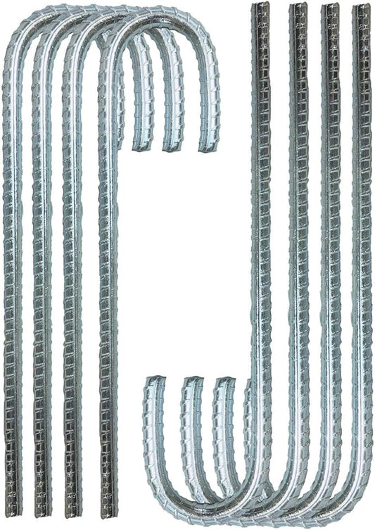 Ashman Rebar Stake Anchor 12 Inches Long (8 Pack), Ideal for Securing Animals, Tents, Canopies, Sheds, Car Ports, Swing Sets. Rust-Resistant and Made of Solid Premium Galvanized/zinc-Coated Metal.