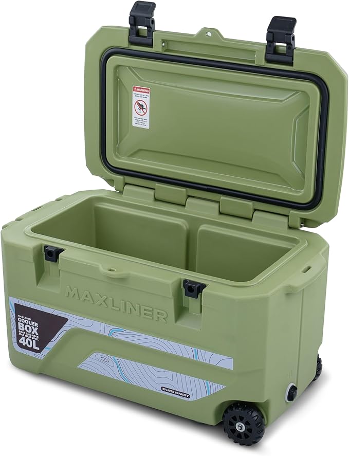 Max Cooler Box (40L) Outdoor Activities, Such as Camping, Fishing, Hiking, and picnics. Box Keeps Cold to 180 Hours (7.5 Day)