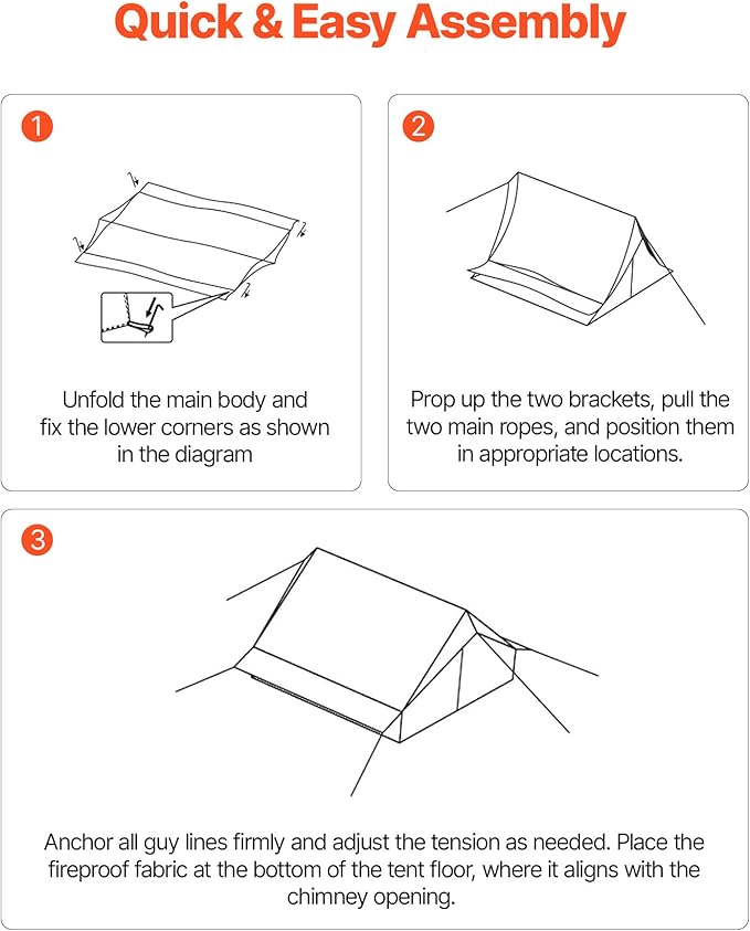 VEVOR Hot Tent, Camping Tipi Hot Tents with Stove Jack, Portable Winter Camping Tents with Snow Skirt, Easy Setup, Waterproof 4 Season Shelter Tents for Fishing Backpacking