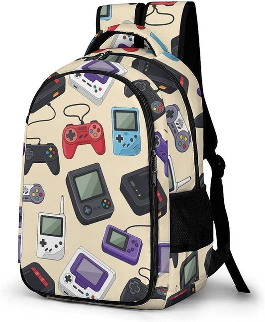 Travel Backpack Purse for Women, Video Game Weapon Funny Games Cute Laptop Backpack with Tumbler Holder for Nurse Teacher College Work Casual Daypack