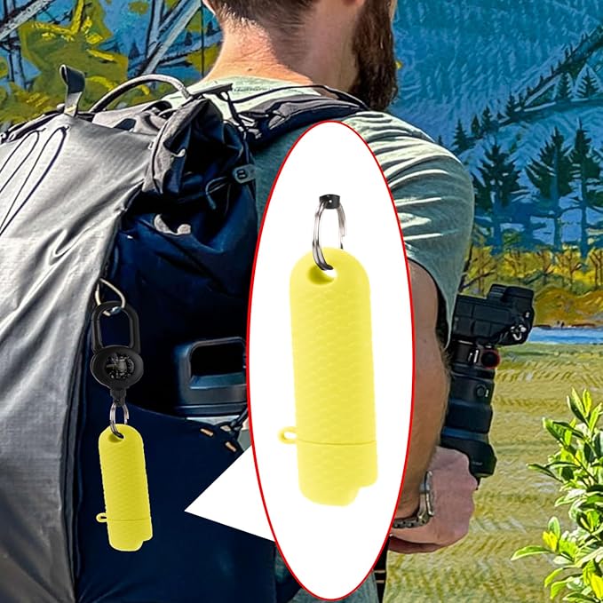 Waterproof Lighter Case Cover Holder for BIC Regular Lighters Sleeve Type J6 Outdoor Survival Multipurpose Seal Lighter Pouchfor Hiking and Camping (Yellow, 2)