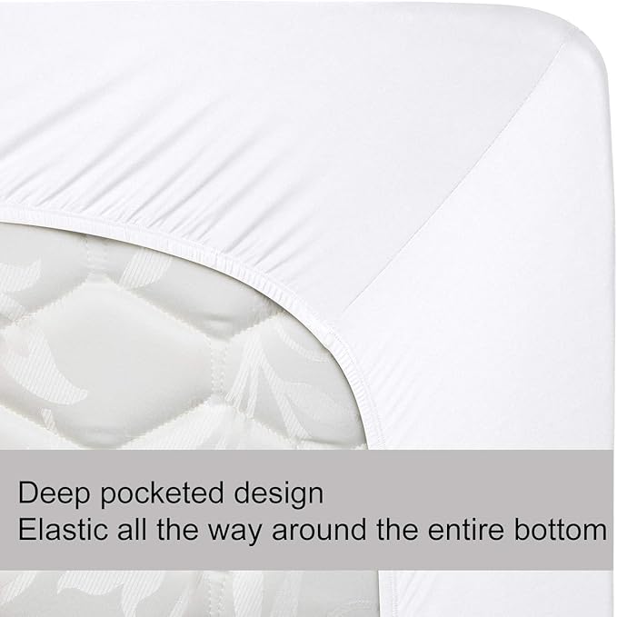 Soft Stretch Full Size Fitted Sheet Only - Jersey Knit, 4-Way Stretchy Snug Fit, Wrinkle Free & Stay in Place, No More Slipping Off for Mattress, Soft & Comfortable - White, Full