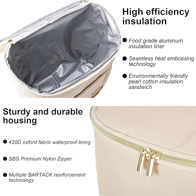 Insulated Cooler Backpack Outdoor - Leak Proof Backpack Cooler 30 Cans, Waterproof Lightweight Cooler Bag for 12h Hot/Cold Retention - Soft Cooler for Travel, Camping, Beach, Lunch