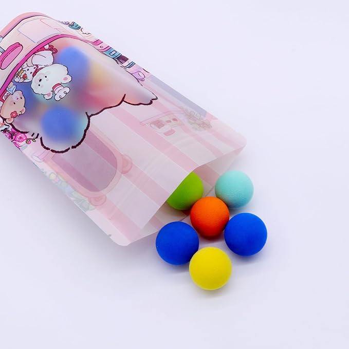 QQ Studio 100 Animal Cartoon Goodie Bags Clear Window Plastic Resealable Zipper Seal Lock Packaging Food Storage Pouch Party Favor Birthday Bags (Bears)