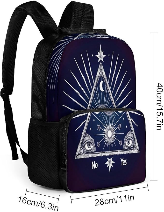 Men Women Polyester Purple Goth Gothic Witch Magic Spirit Board Daypack Big Capacity Shoulder Bag With Adjustable Shoulder Straps for Camping Travel Walking Cycling