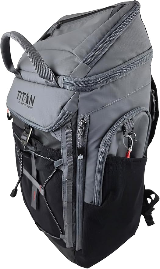 Titan Arctic Zone - Insulated Leak-Proof Backpack Cooler, 26 Cans Capacity, Grey