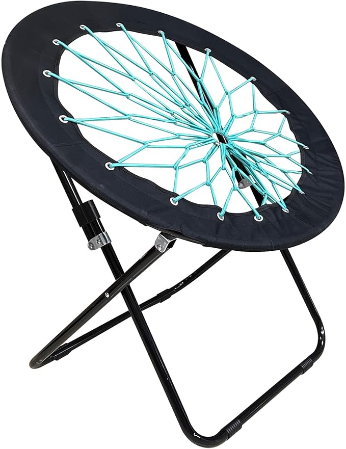 Bungee Chair Portable Foldable, Dish Chair Bunjo Game Chair for Outdoor and Indoor and Camping and BBQ (Black)